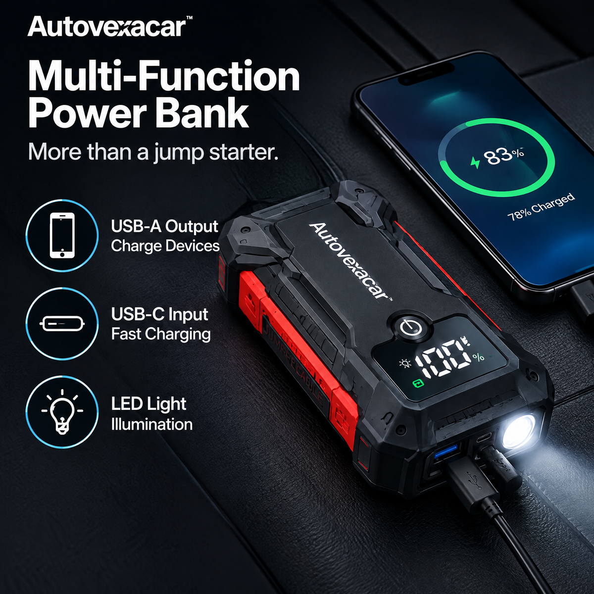 Autovexacar™ Portable Jump Starter