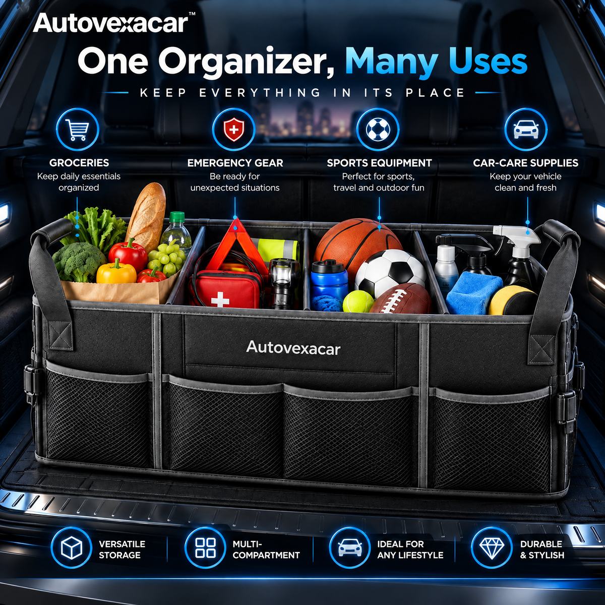 Autovexacar™ Foldable Trunk Organizer